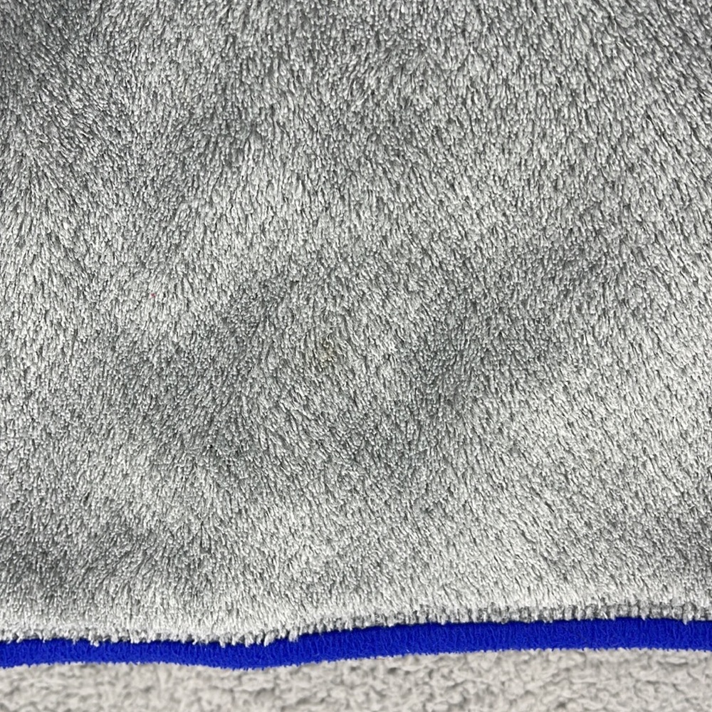 Patagonia gray & blue lined women’s fleece jacket pullover large kangaroo pocket - Picture 9 of 9